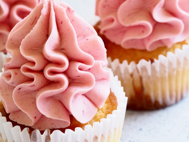 sladkosti, růžový cupcake